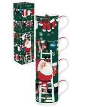 Picture of SANTA 4 STACKABLE MUG SET IN GIFT BOX 275ML